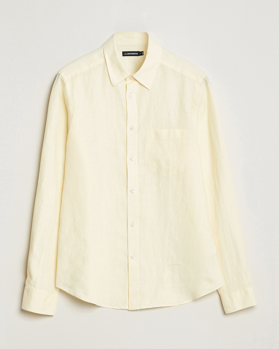 Herren | Hemden | J.Lindeberg | Clean Linen Slim Shirt Pear Sorbet