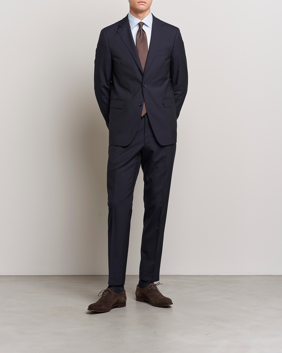 Herren | Sakkos | Oscar Jacobson | Falk Wool Blazer Navy