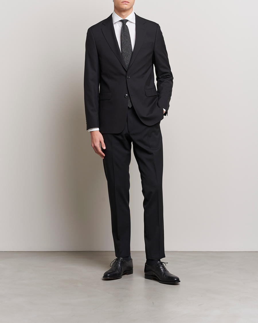 Herren | Sakkos | Oscar Jacobson | Falk Wool Blazer Black