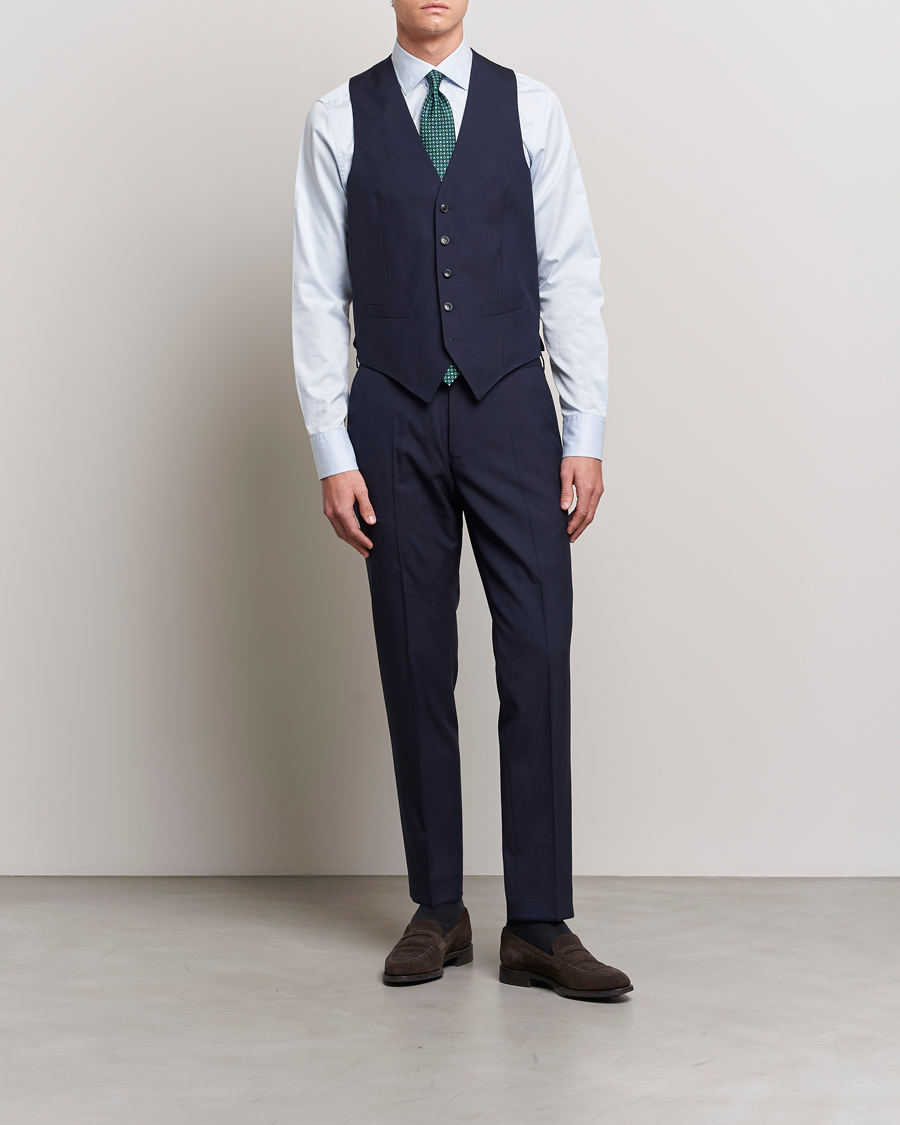 Herren | Sakkos | Oscar Jacobson | Carlo Wool Waistcoat Blue