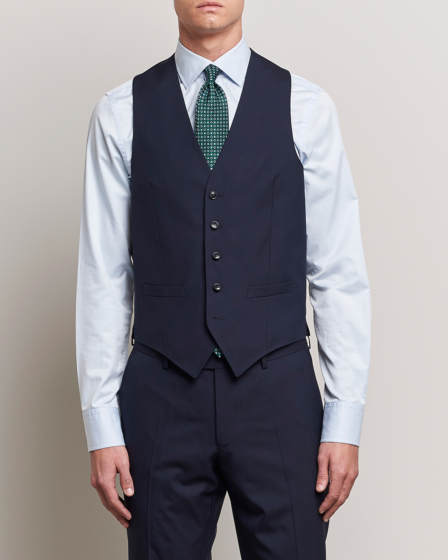 Herren | Kleidung | Oscar Jacobson | Carlo Wool Waistcoat Blue