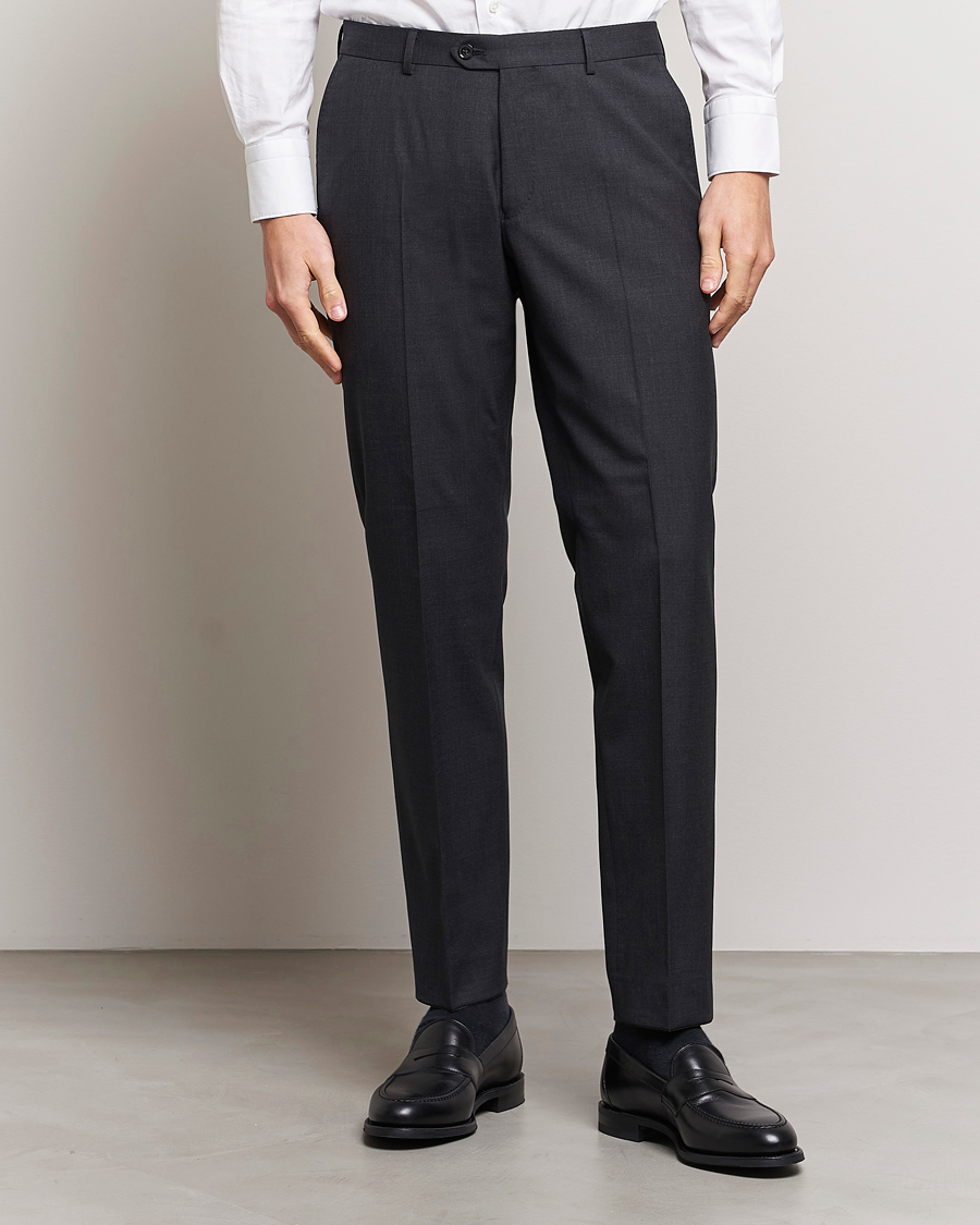 Herren | Business Casual | Oscar Jacobson | Diego Wool Trousers Grey