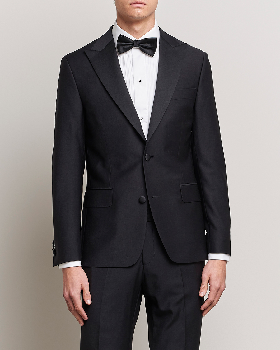 Herren | Dresscode Hochzeit | Oscar Jacobson | Elder Wool Tuxedo Blazer Black
