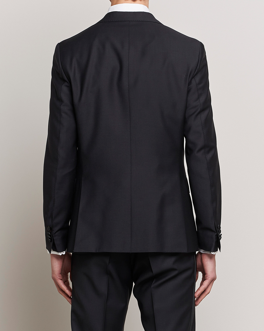 Herren | Sakkos | Oscar Jacobson | Elder Wool Tuxedo Blazer Black