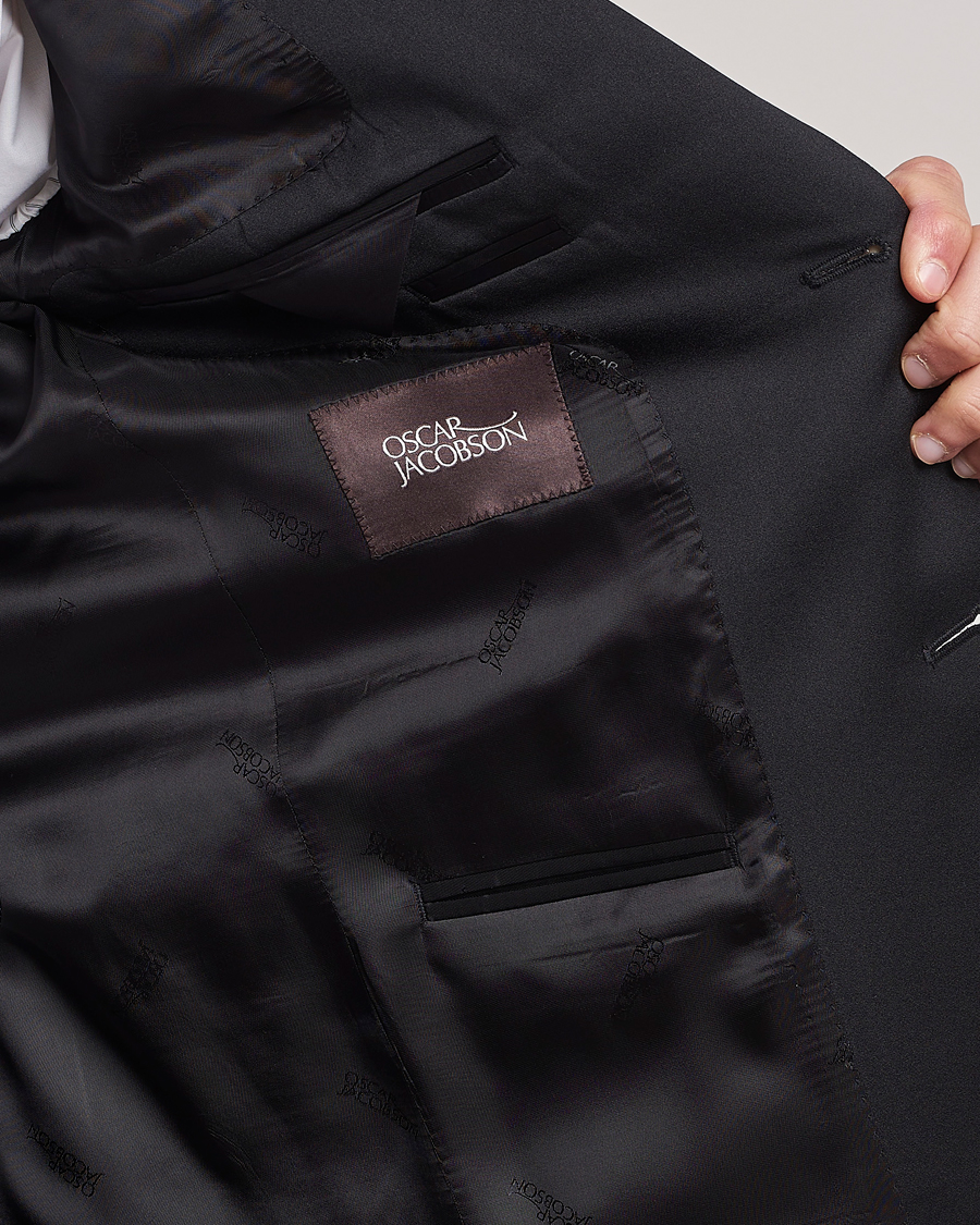Herren | Sakkos | Oscar Jacobson | Elder Wool Tuxedo Blazer Black
