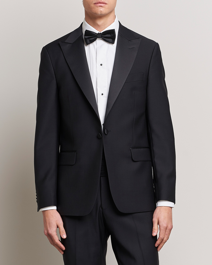 Herren | Dresscode Hochzeit | Oscar Jacobson | Frampton Wool Tuxedo Blazer Black