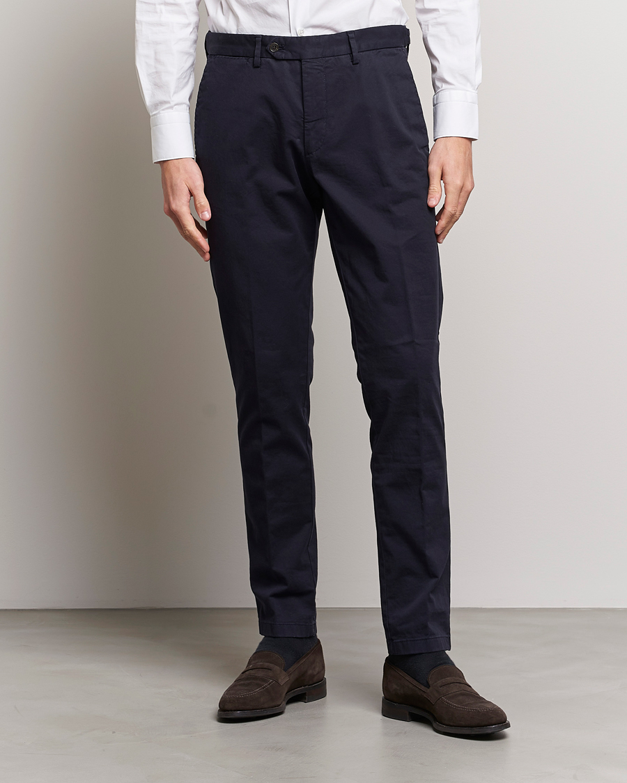 Herren | Smart Casual | Oscar Jacobson | Danwick Cotton Trousers Navy