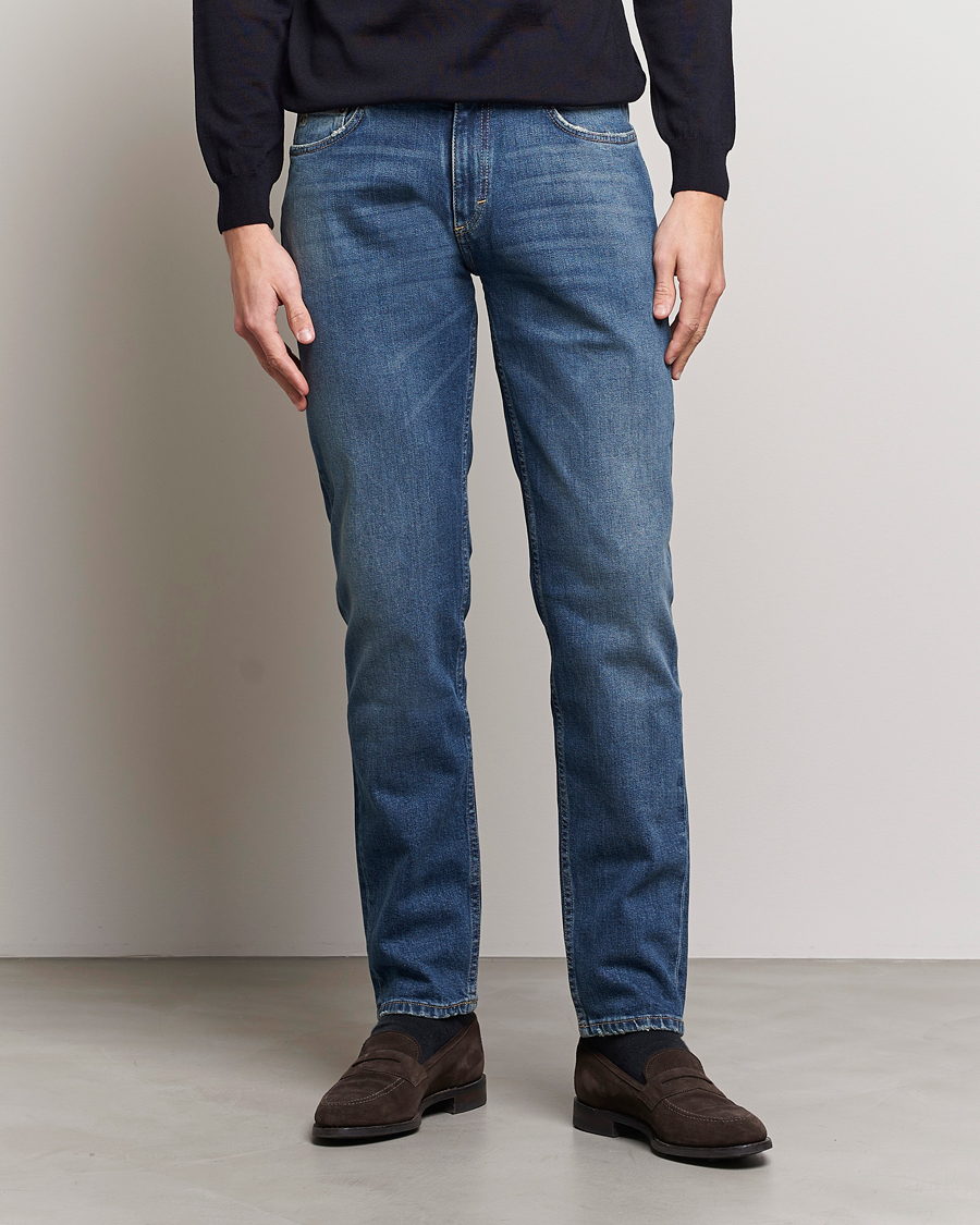 Herren | Blaue jeans | Oscar Jacobson | Albert Cotton Stretch Jeans Vintage Wash