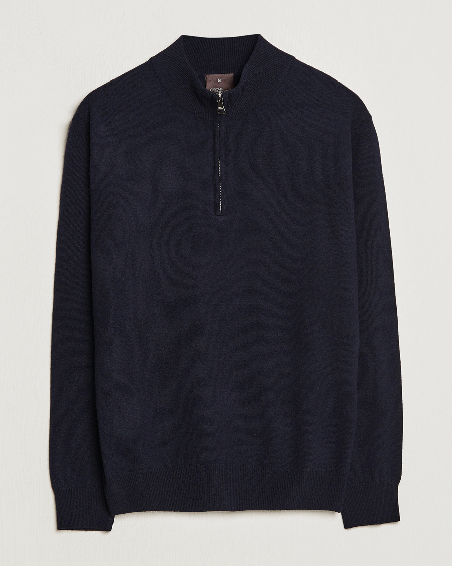 Herren | Pullover | Oscar Jacobson | Patton Wool Half-Zip Navy