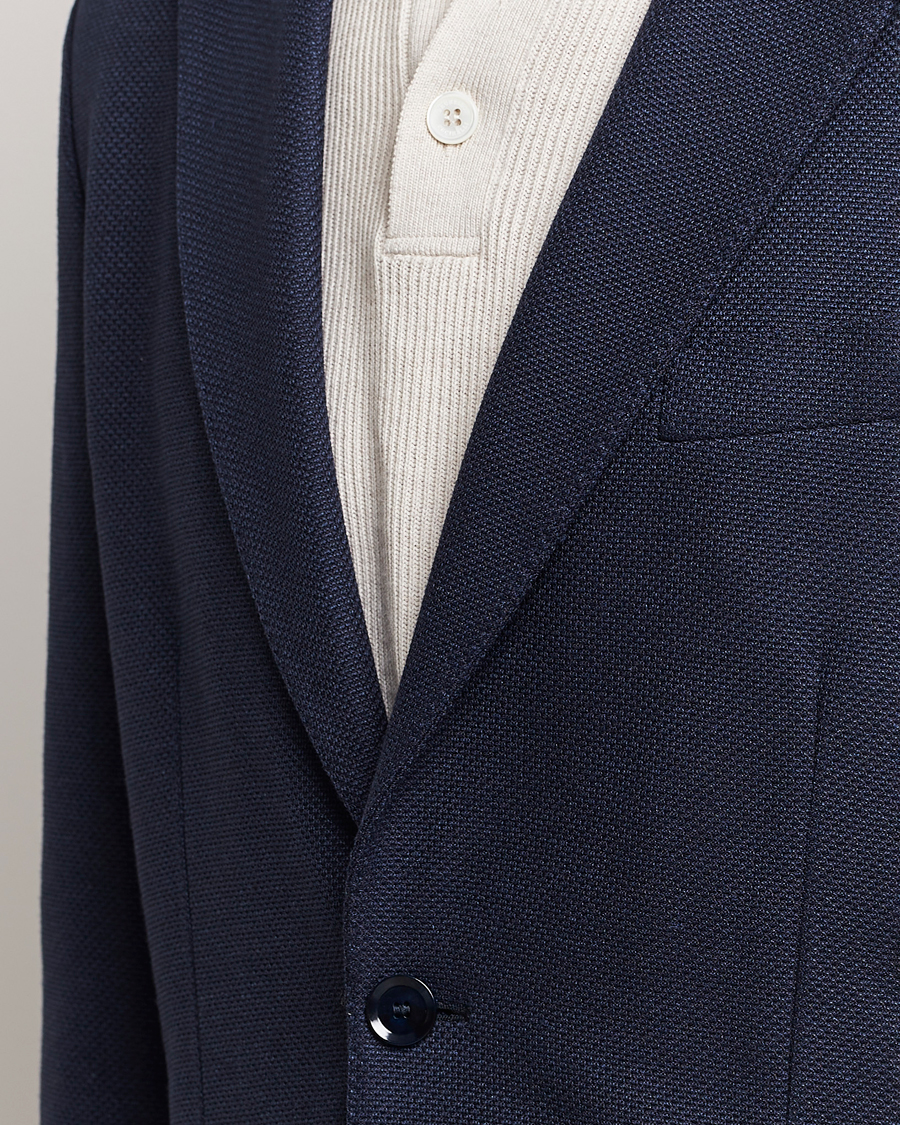 Herren | Sakkos | Brioni | Wool/Silk Jacquard Jersey Blazer Navy