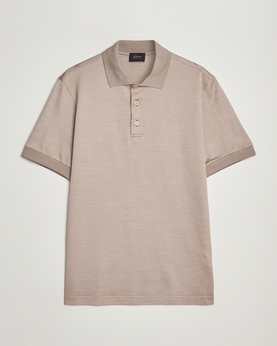 Herren | Poloshirts | Brioni | Cotton/Silk Short Sleeve Polo Beige