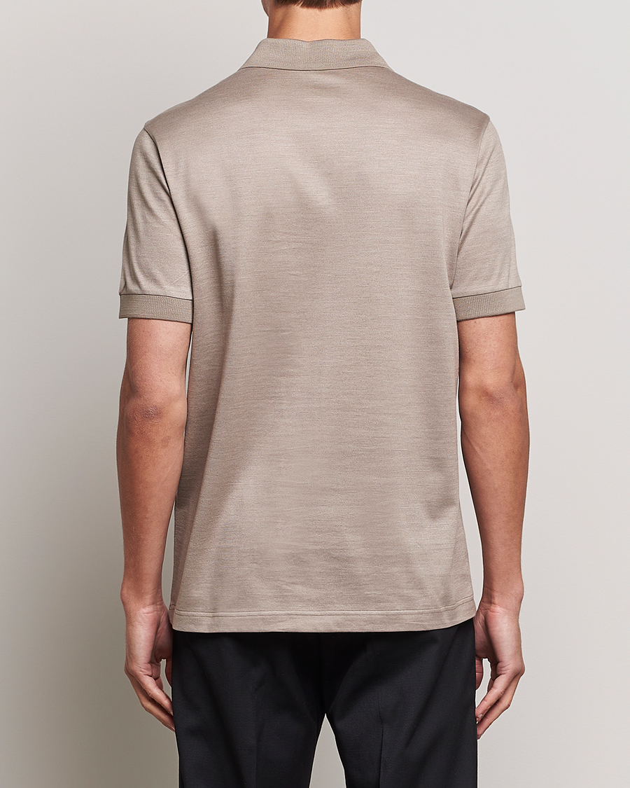 Herren | Poloshirts | Brioni | Cotton/Silk Short Sleeve Polo Beige