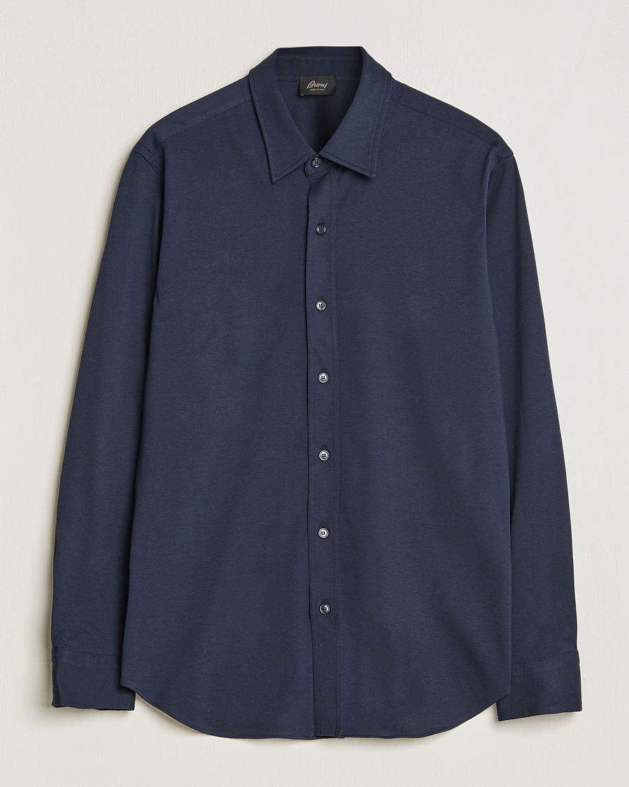 Herren | Hemden | Brioni | Soft Cotton Jersey Shirt Navy