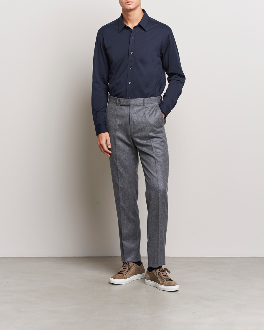 Herren | Hemden | Brioni | Soft Cotton Jersey Shirt Navy