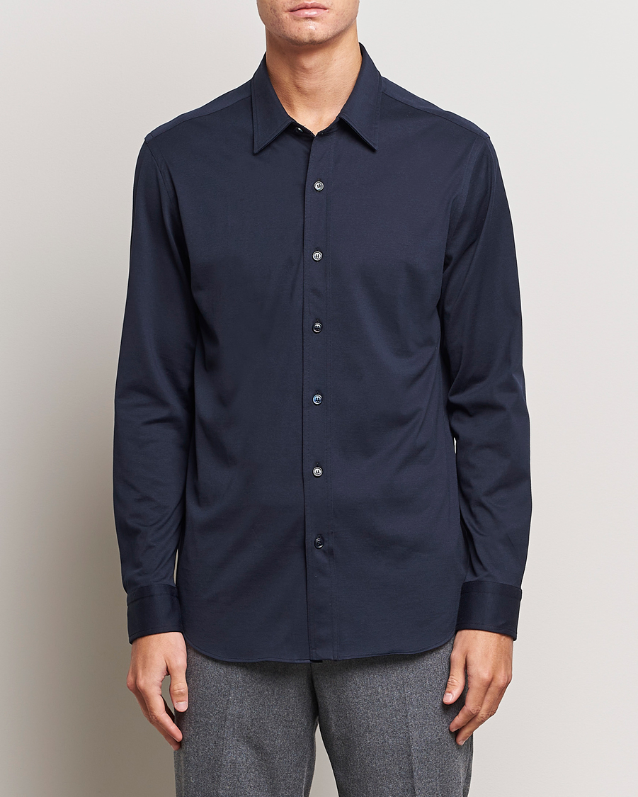 Herren | Hemden | Brioni | Soft Cotton Jersey Shirt Navy