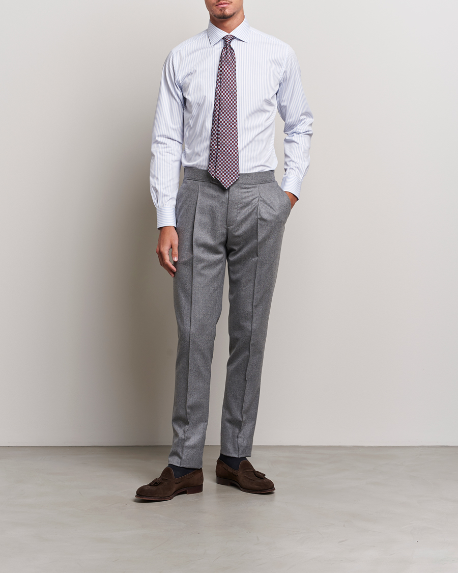 Herren | Hemden | Brioni | Slim Fit Striped Dress Shirt Light Blue