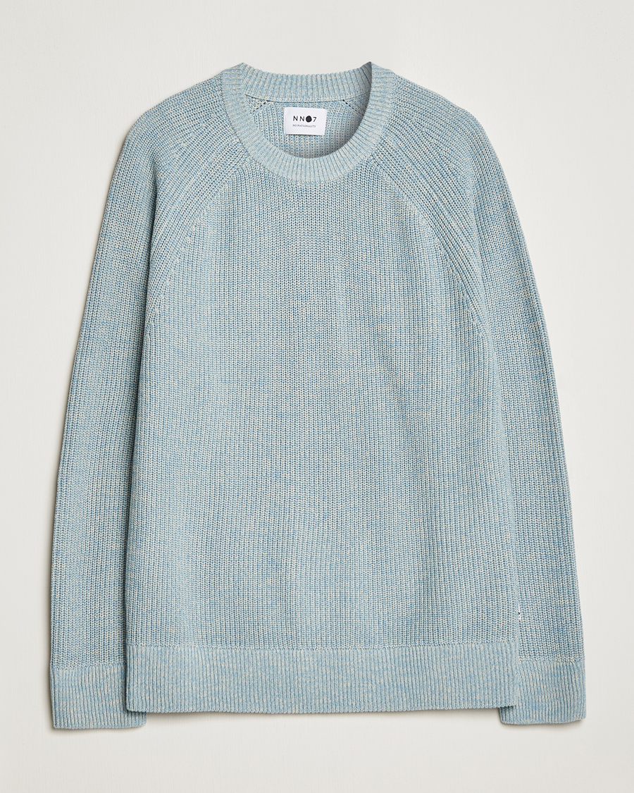 Herren | Pullover | NN07 | Jacobo Organic Cotton Knitted Sweater Ashley Blue Mel