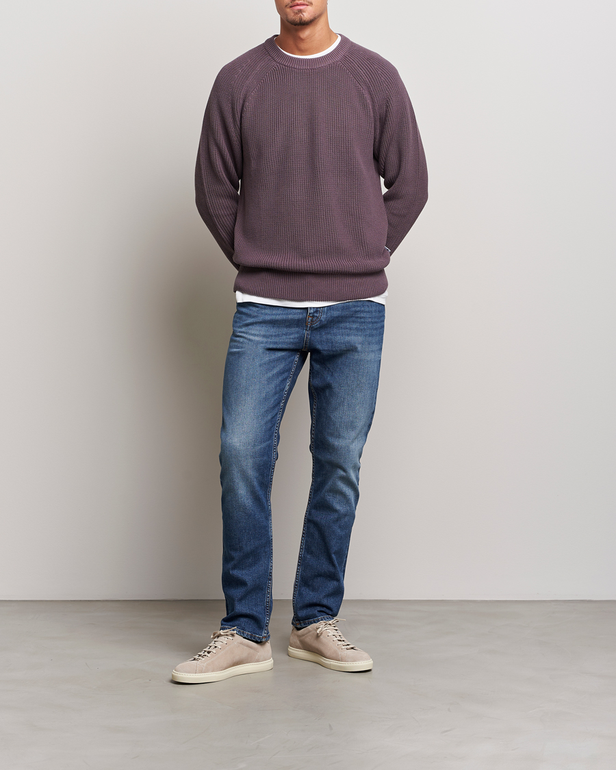 Herren | Pullover | NN07 | Jacobo Organic Cotton Knitted Sweater Purple Brown