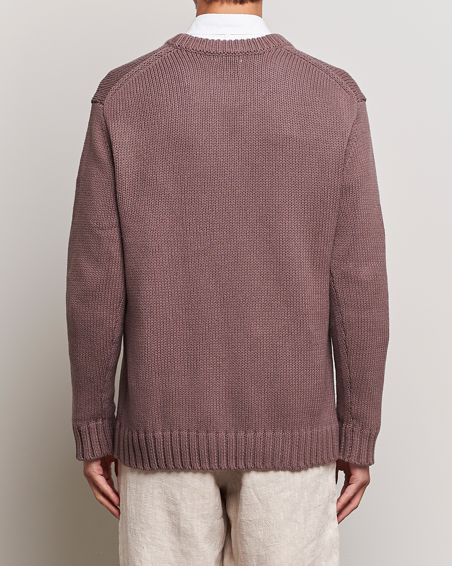 Herren | Pullover | NN07 | Jasper Knitted Cotton Sweatshirt Purple Brown