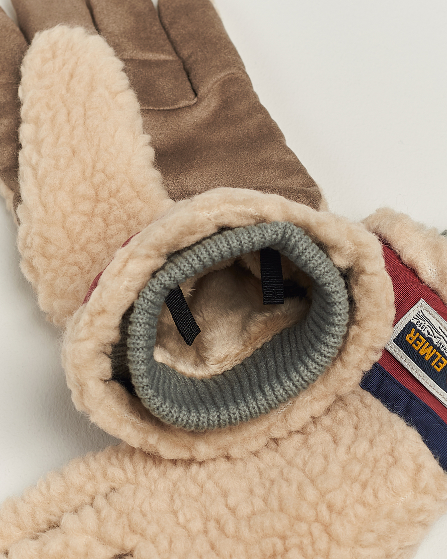Herren | Elmer by Swany Sota Wool Teddy Gloves Beige/Wine | Elmer by Swany | Sota Wool Teddy Gloves Beige/Wine
