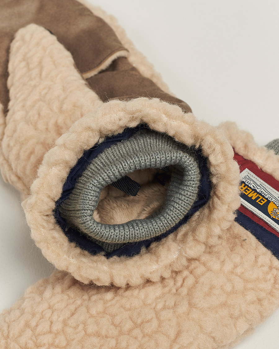 Herren | Elmer by Swany Miyo Wool Teddy Mittens Beige/Wine | Elmer by Swany | Miyo Wool Teddy Mittens Beige/Wine