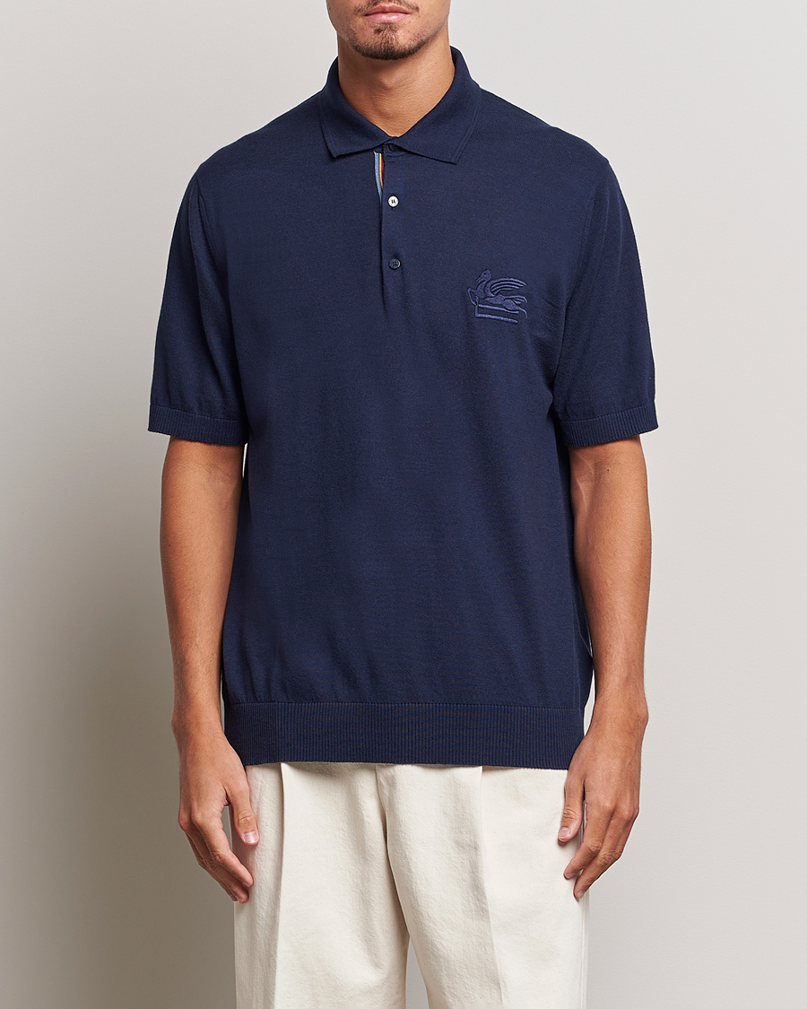 Herren | Poloshirts | Etro | Cotton/Cashmere Polo Navy