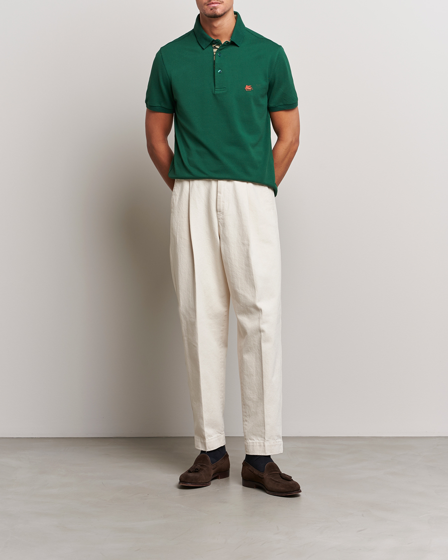 Herren | Poloshirts | Etro | Short Sleeve Contrast Polo Dark Green