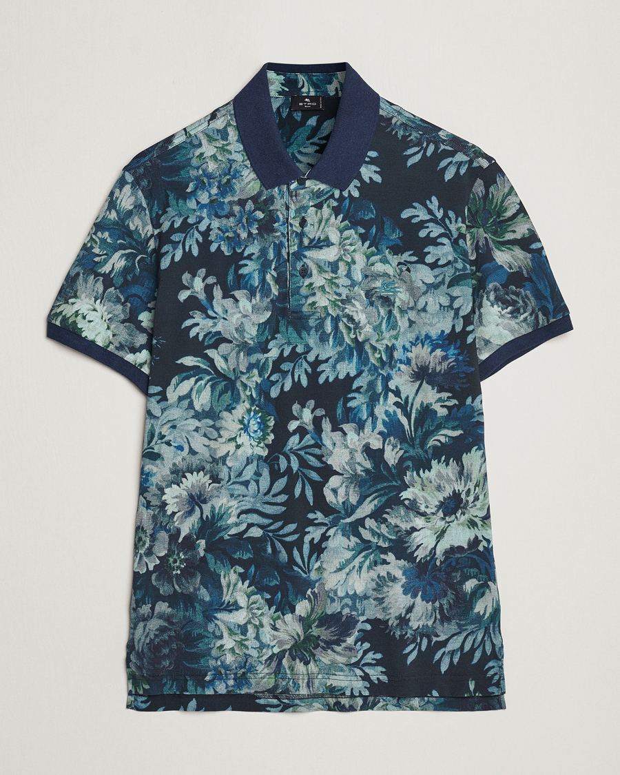 Herren | Poloshirts | Etro | Short Sleeve Printed Polo Dark Blue