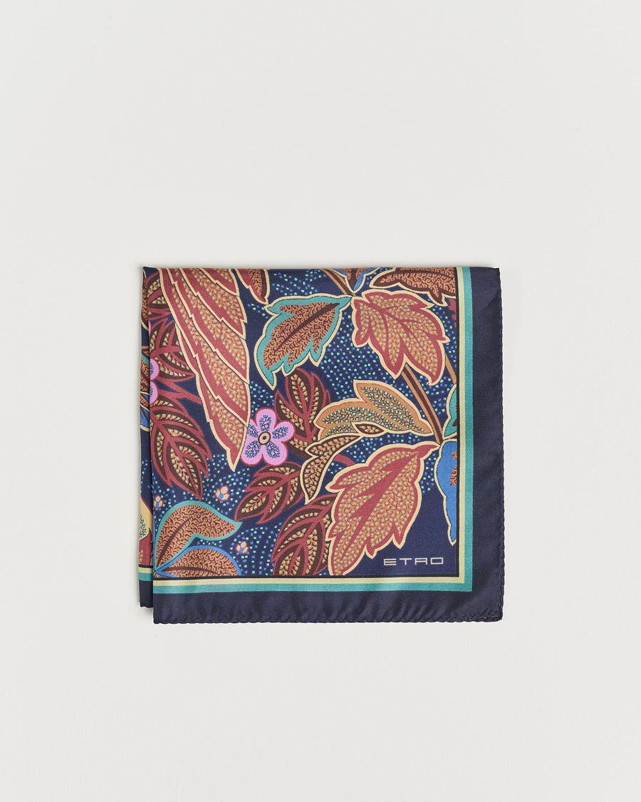 Herren | Etro Bangalore Printed Pocket Square Navy | Etro | Bangalore Printed Pocket Square Navy