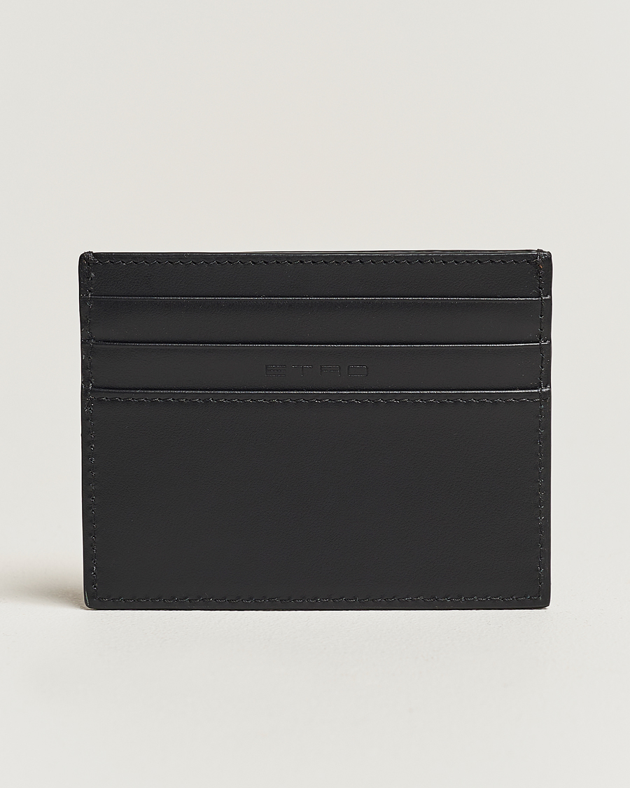 Herren | Etro Logo Embossed Cardholder Black | Etro | Logo Embossed Cardholder Black