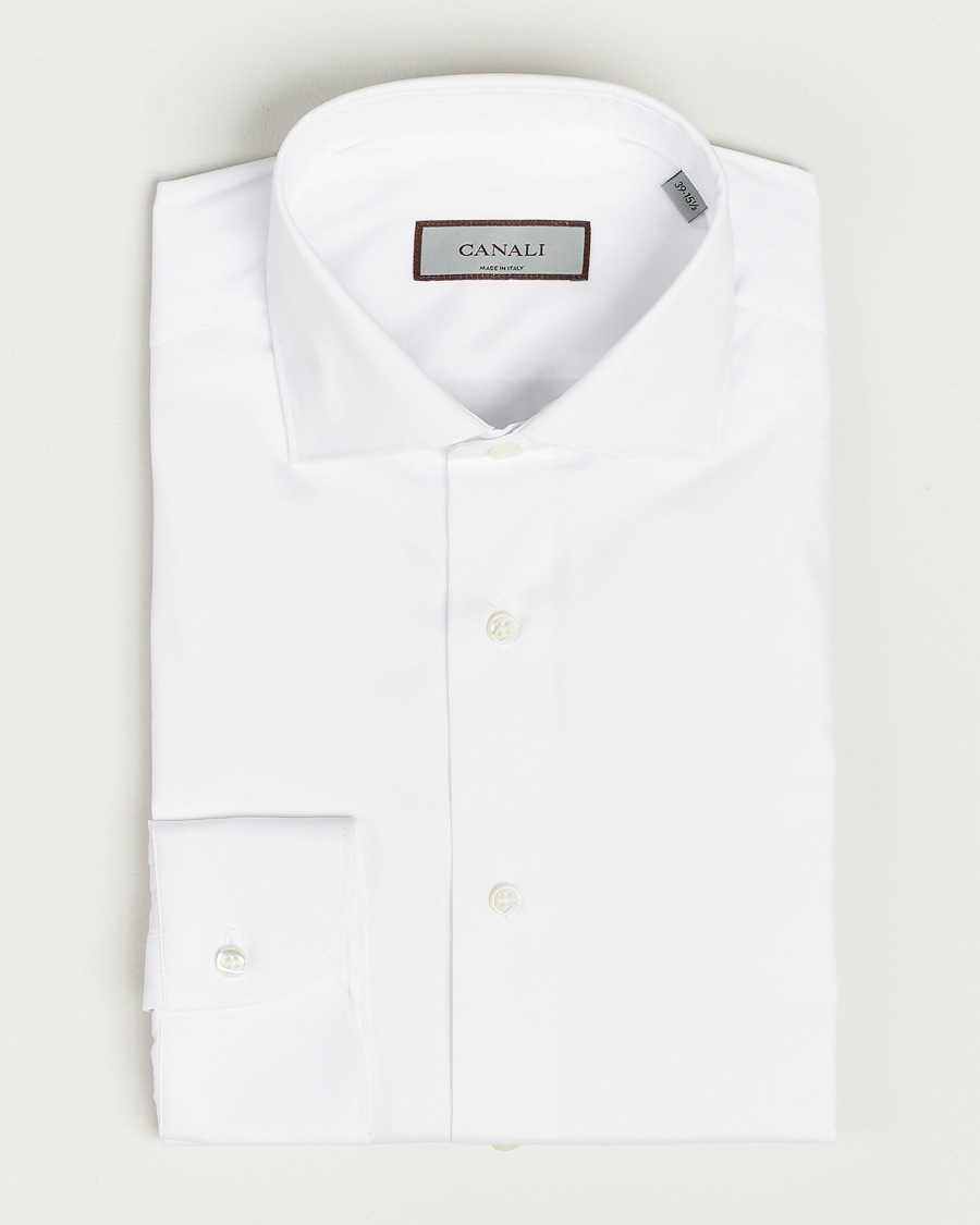 Herren | Hemden | Canali | Slim Fit Cotton/Stretch Shirt White