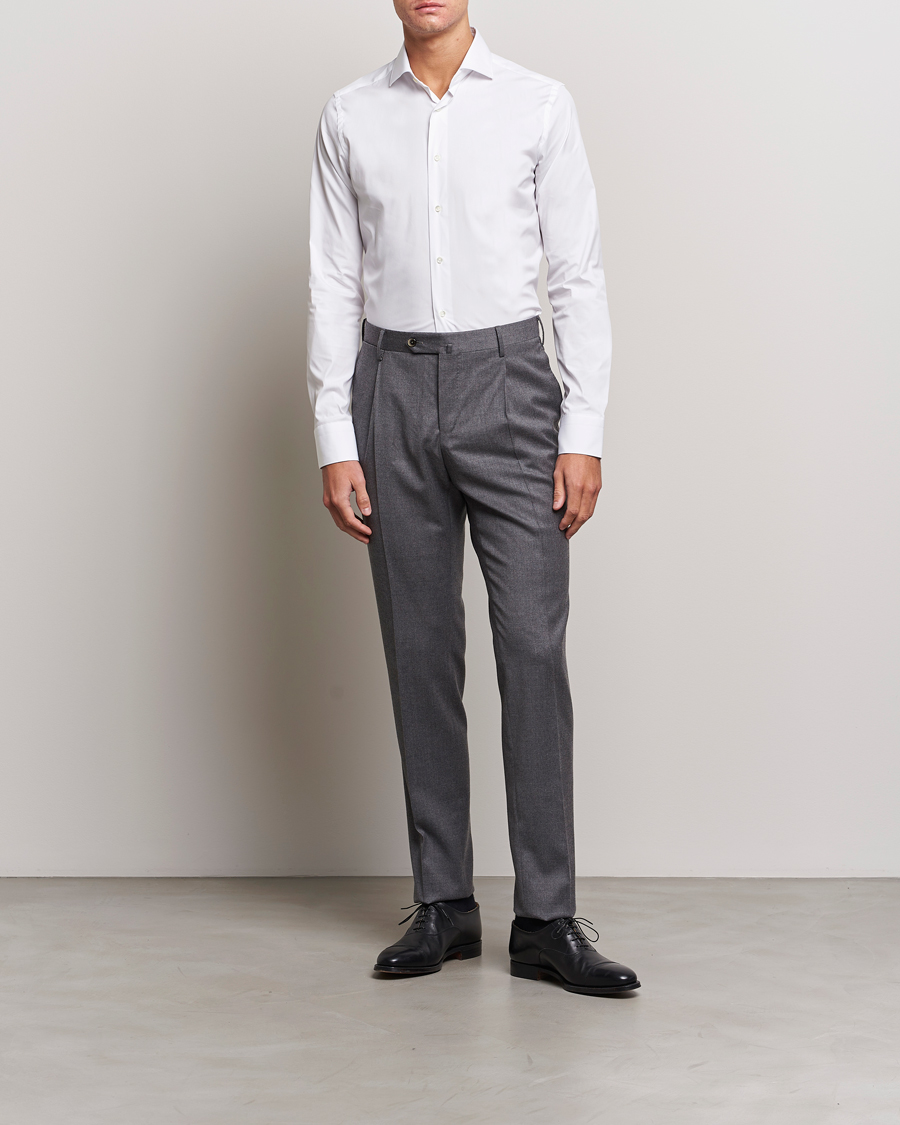 Herren | Hemden | Canali | Slim Fit Cotton/Stretch Shirt White