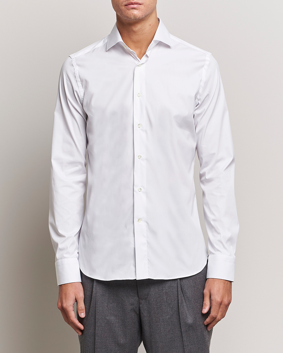 Herren | Hemden | Canali | Slim Fit Cotton/Stretch Shirt White