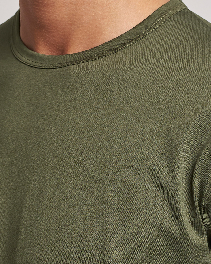 Herren | T-Shirts | Sunspel | Crew Neck Cotton Tee Hunter Green