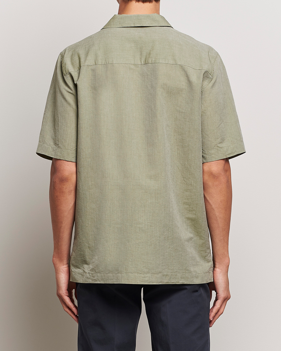 Herren | Hemden | Sunspel | Lightweight Cotton/Linen Resort Shirt Hunter Green