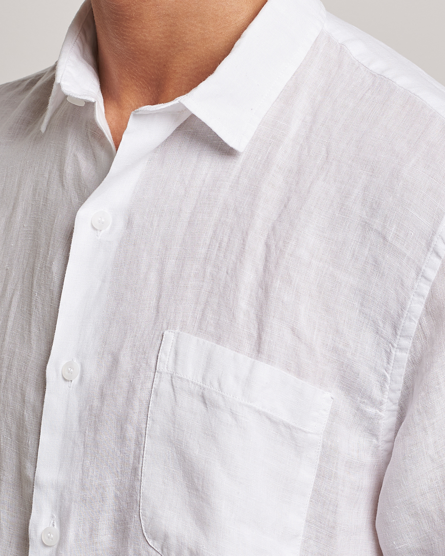 Herren | Hemden | Sunspel | Short Sleeve Linen Shirt White