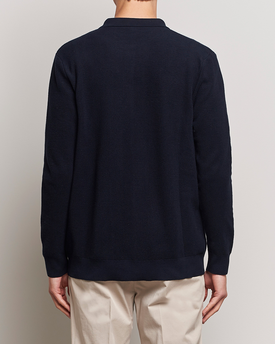 Herren | Pullover | Sunspel | Long Staple Cotton Knitted Jacket Navy