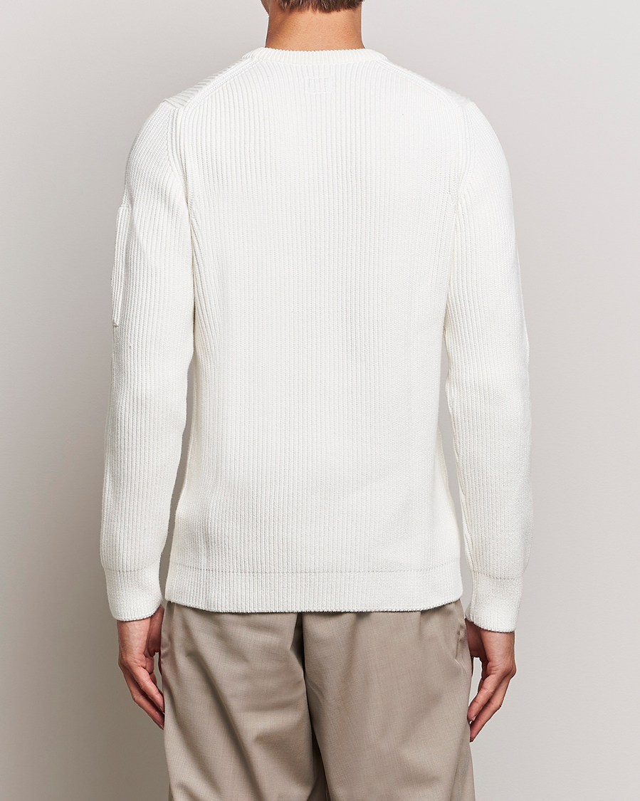 Herren | Pullover | C.P. Company | Full Rib Knitted Cotton Crewneck White