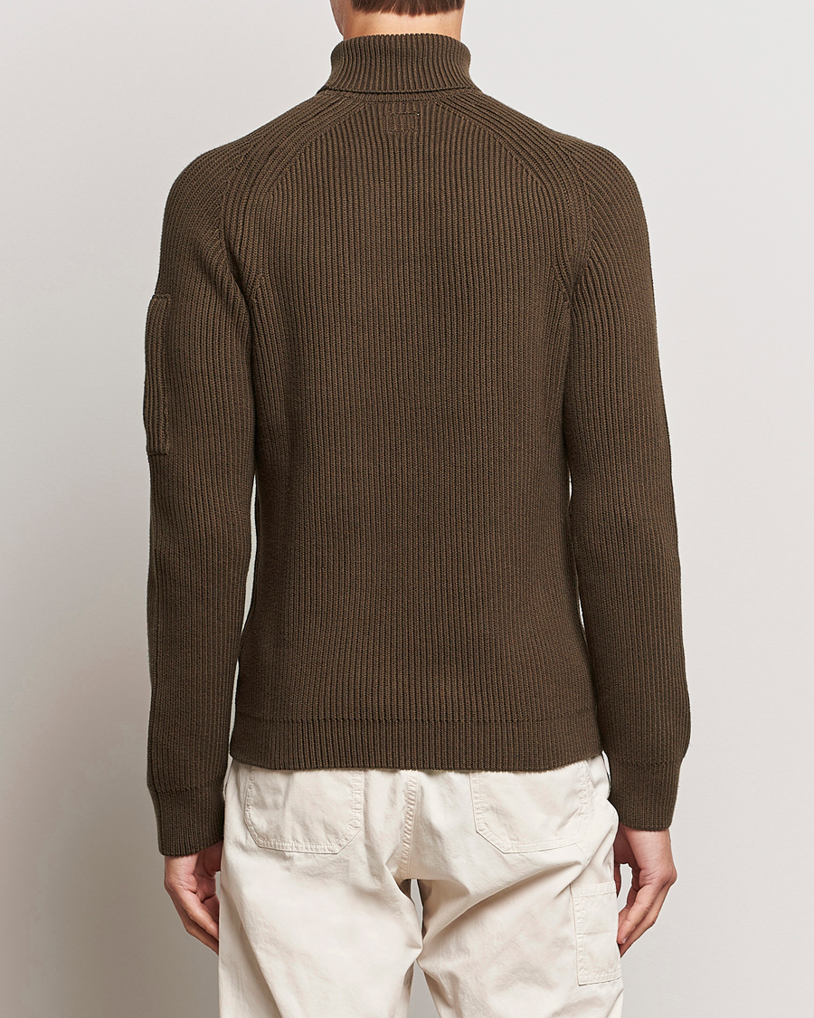 Herren | Pullover | C.P. Company | Full Rib Knitted Cotton Rollneck Brown