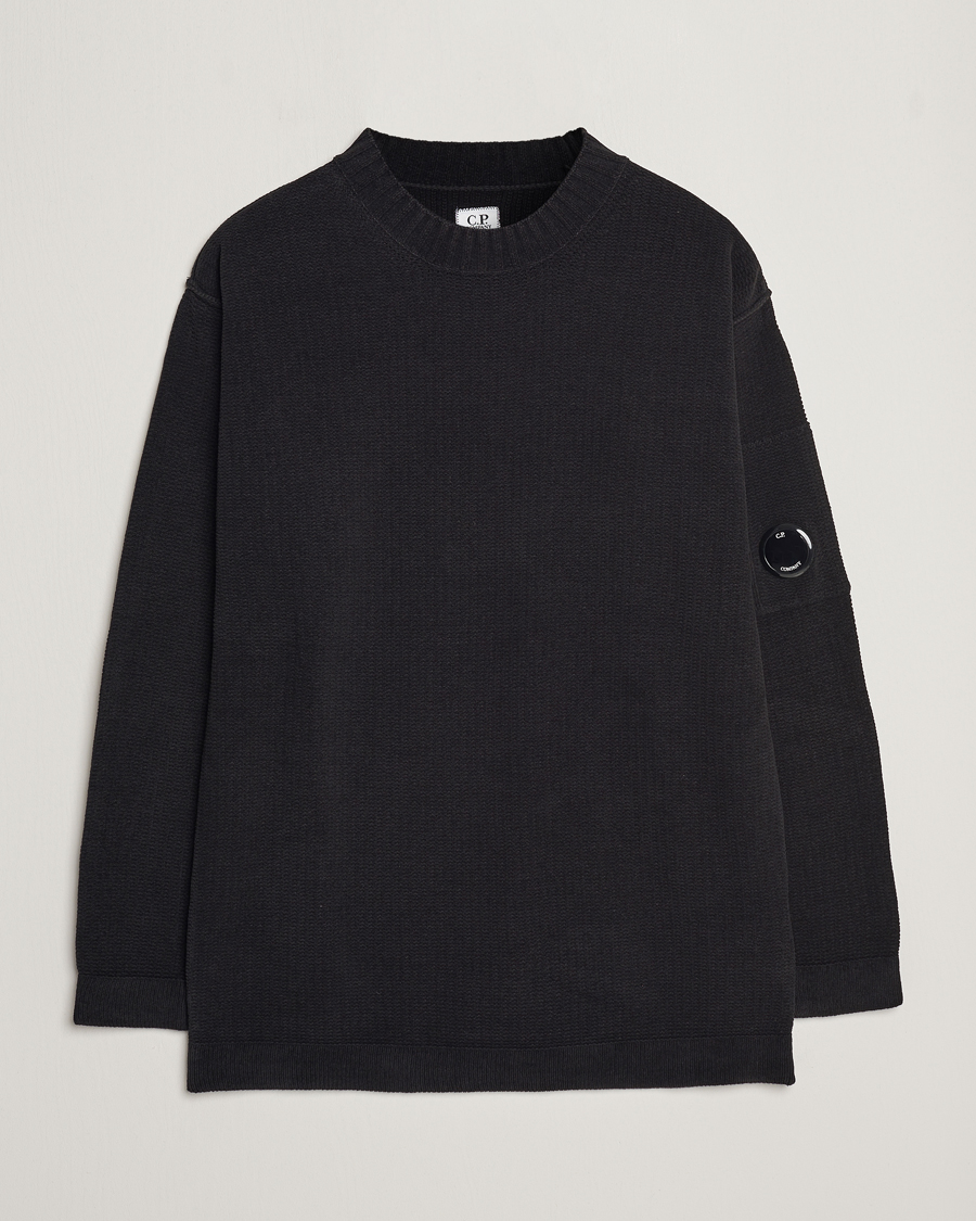 Herren | Pullover | C.P. Company | Chenille Cotton Crewneck Black