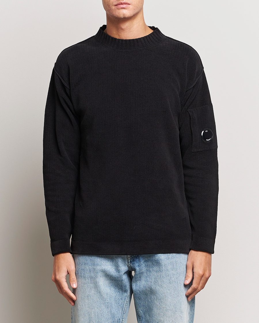 Herren | Pullover | C.P. Company | Chenille Cotton Crewneck Black