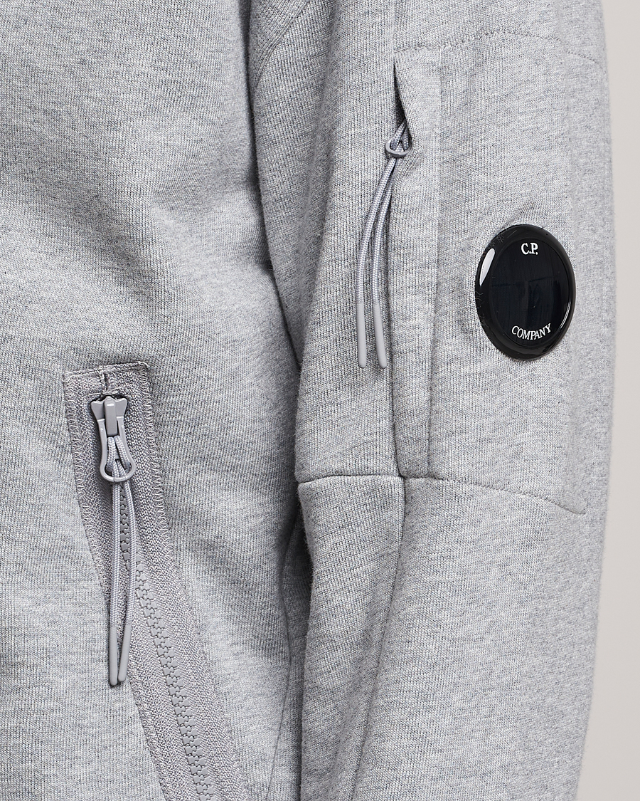 Herren | Pullover | C.P. Company | Diagonal Raised Fleece Full Zip Lens Sweatshirt Grey
