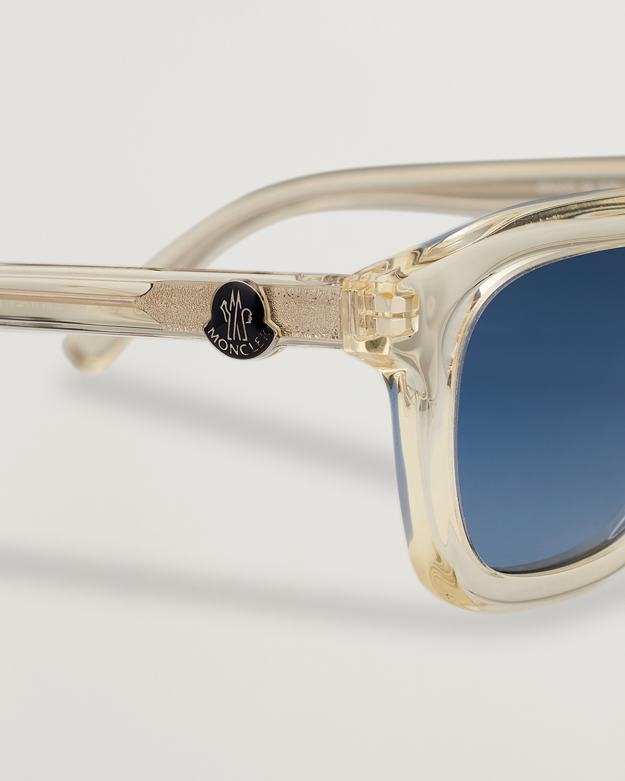 Herren | Moncler Lunettes Gradd Sunglasses Shiny Beige/Blue | Moncler Lunettes | Gradd Sunglasses Shiny Beige/Blue