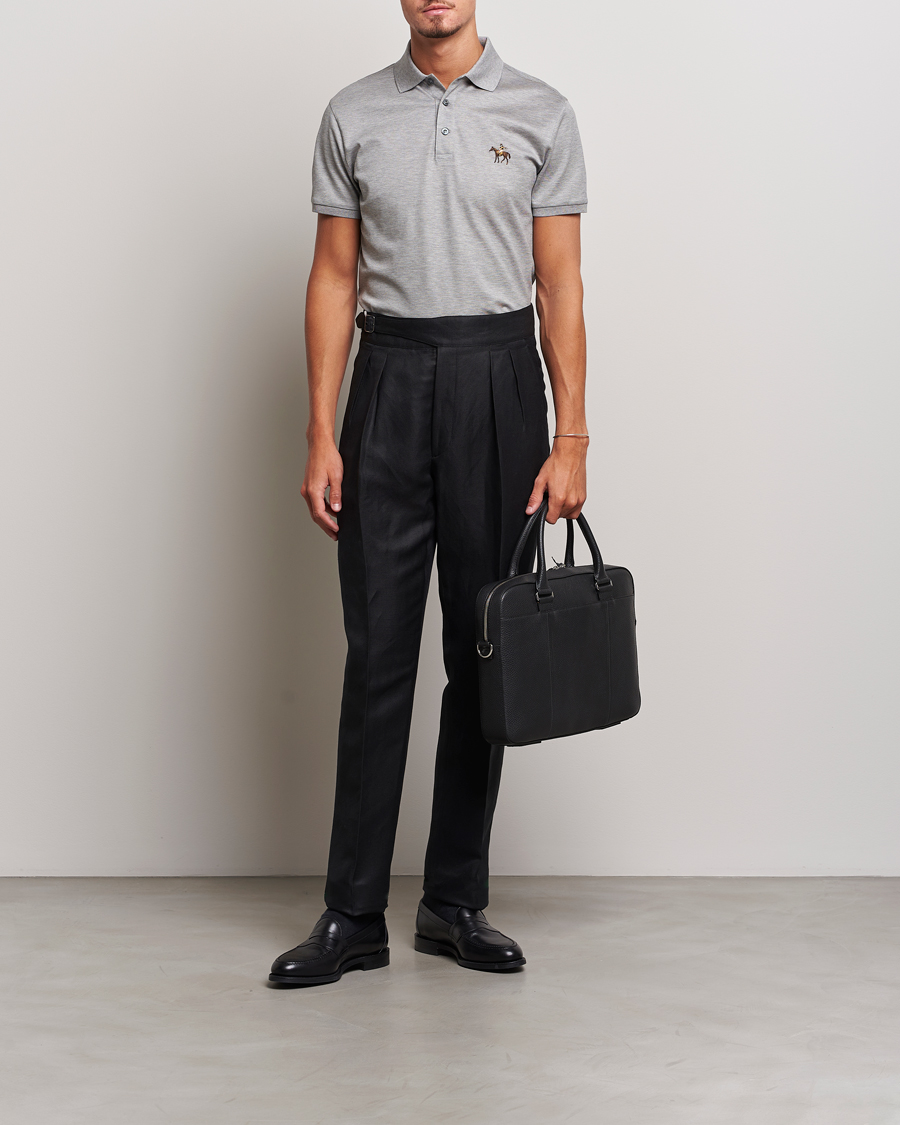 Herren | Poloshirts | Ralph Lauren Purple Label | Mercerized Cotton Polo Light Grey Heather