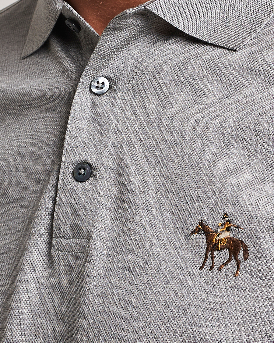 Herren | Poloshirts | Ralph Lauren Purple Label | Mercerized Cotton Polo Light Grey Heather