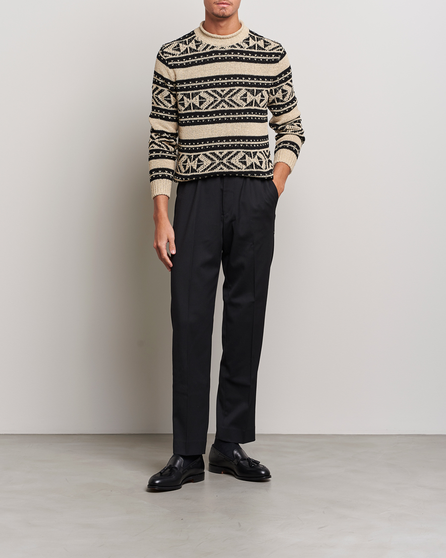 Herren | Pullover | Ralph Lauren Purple Label | Geo Pattern Sweater Cream