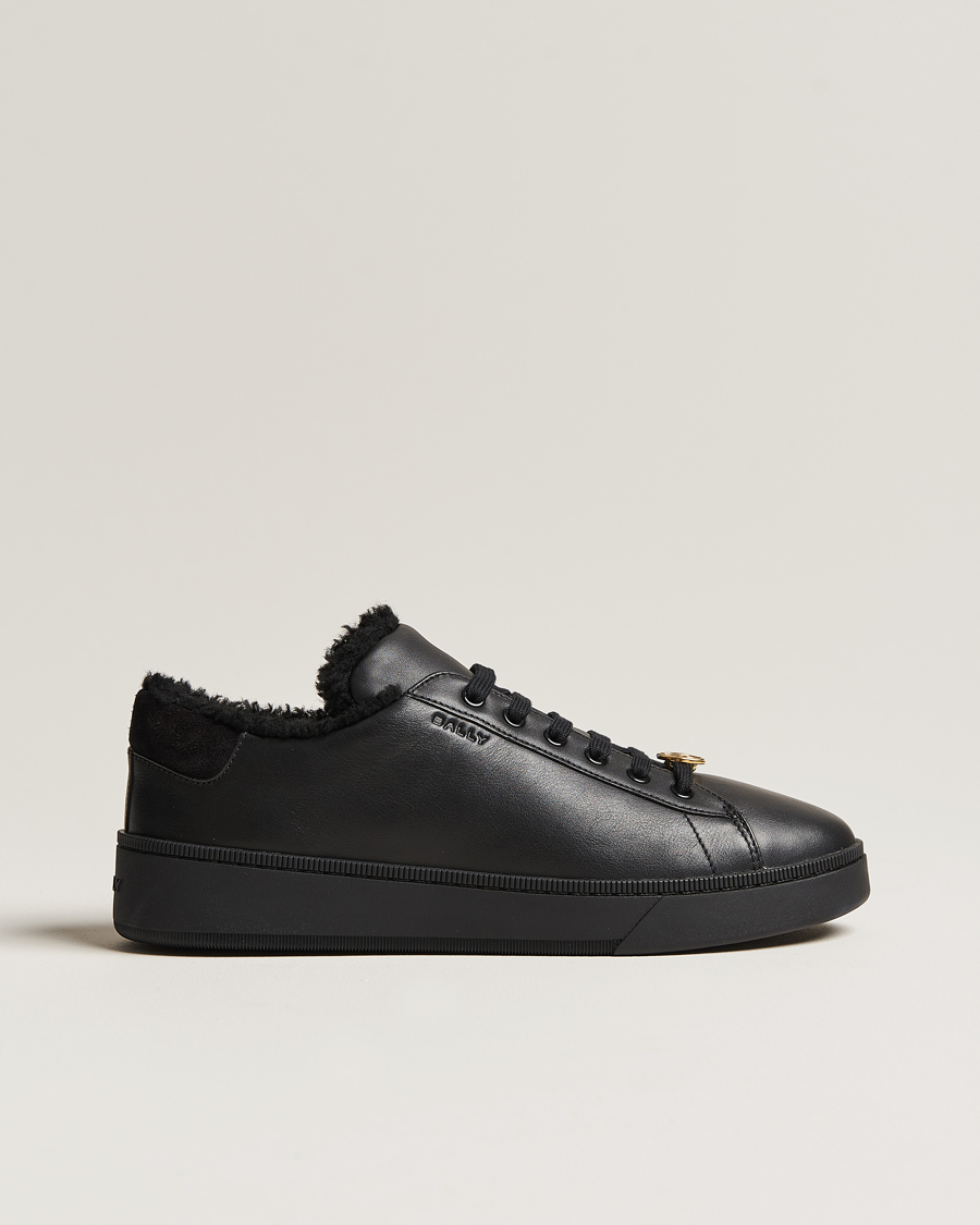 Herren | Bally Ryver Leather Shearling Sneaker Black | Bally | Ryver Leather Shearling Sneaker Black