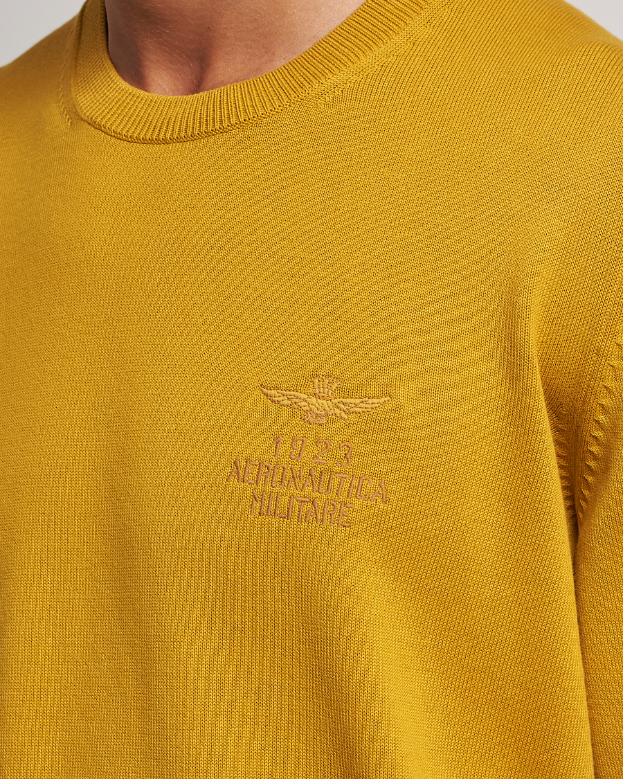 Herren | Pullover | Aeronautica Militare | Cotton Knitted Crew Neck Yellow
