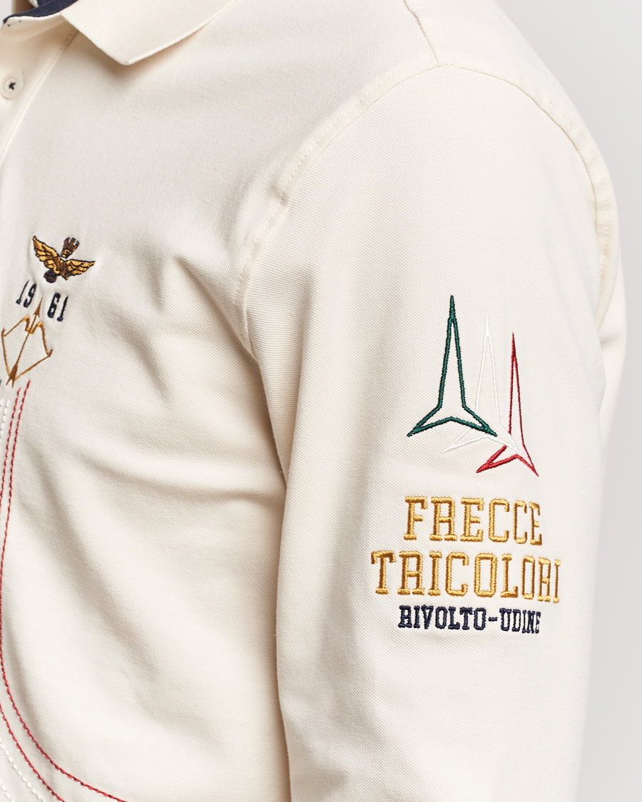 Herren | Pullover | Aeronautica Militare | Long Sleeve Polo Cream White