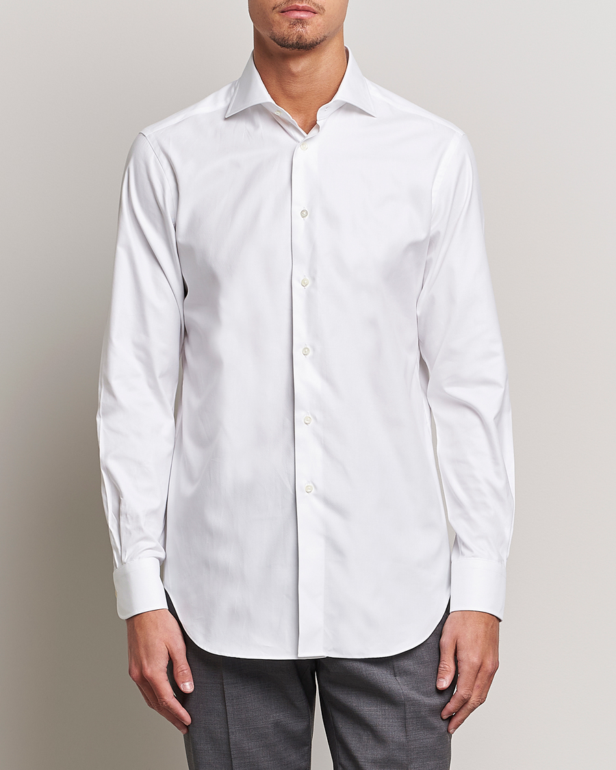Herren | Oxfordhemden | Kamakura Shirts | Slim Fit Royal Oxford Spread Shirt White